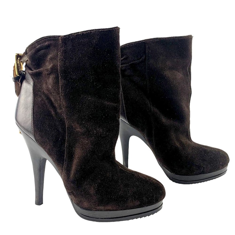 MICHAEL Michael Kors Suede Rear Buckle Slouch‎ Stilleto Booties